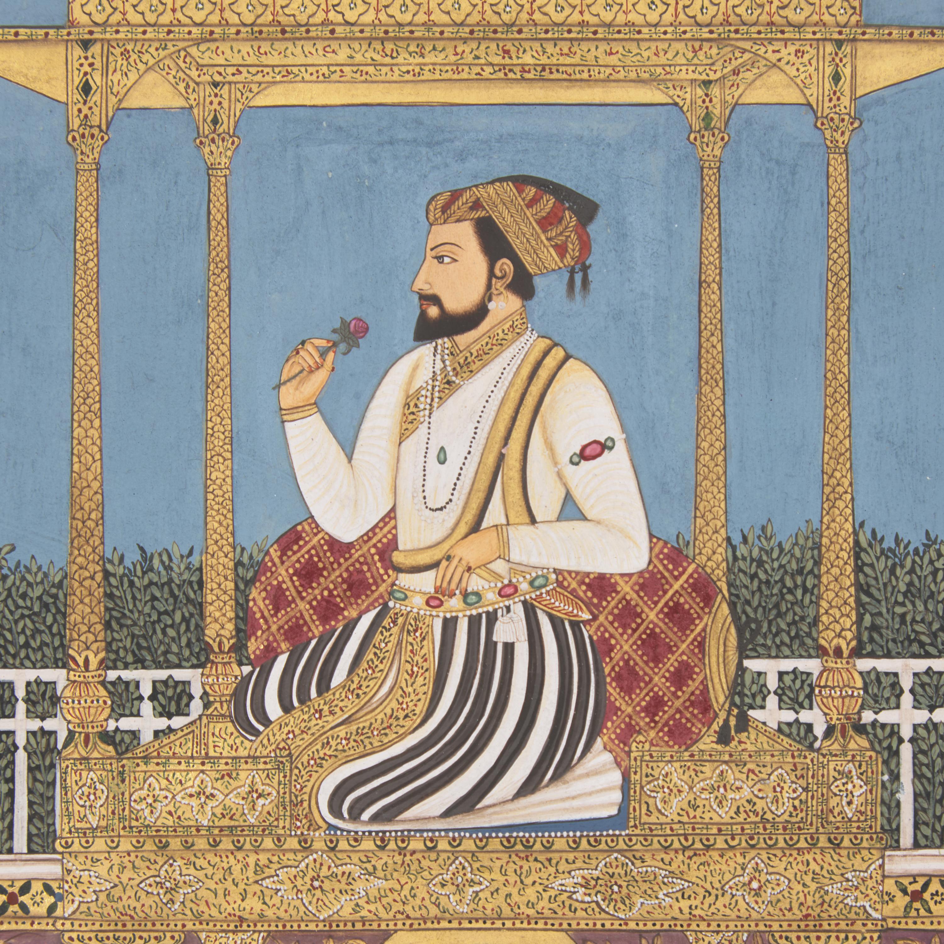 A Painting of Emperor Shah Jahan Seated on the Peacock Throne, North India, 20th Century