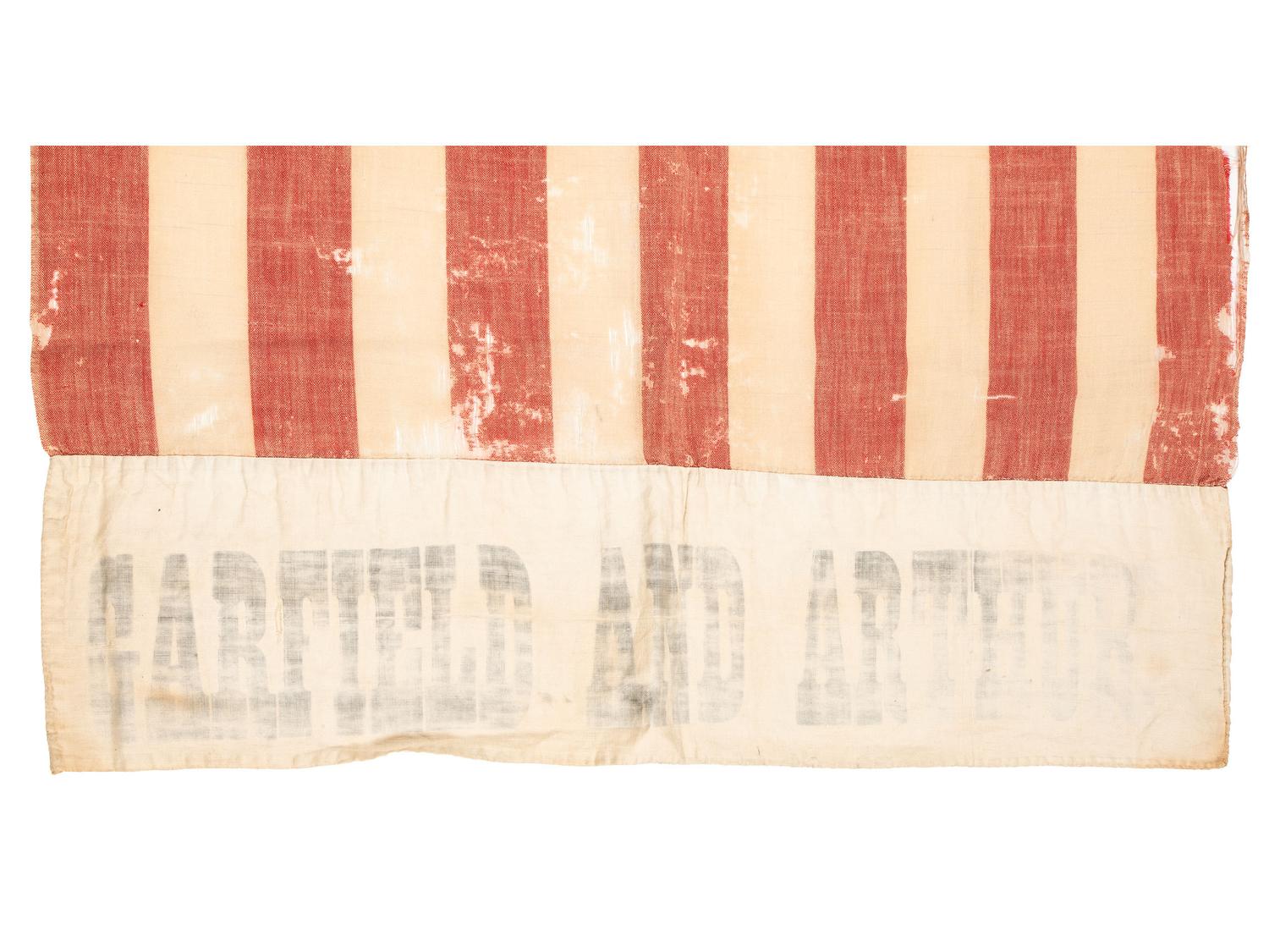 [FLAGS-POLITICS]. 34-star "Garfield and Arthur" campaign flag. Ca 1880.