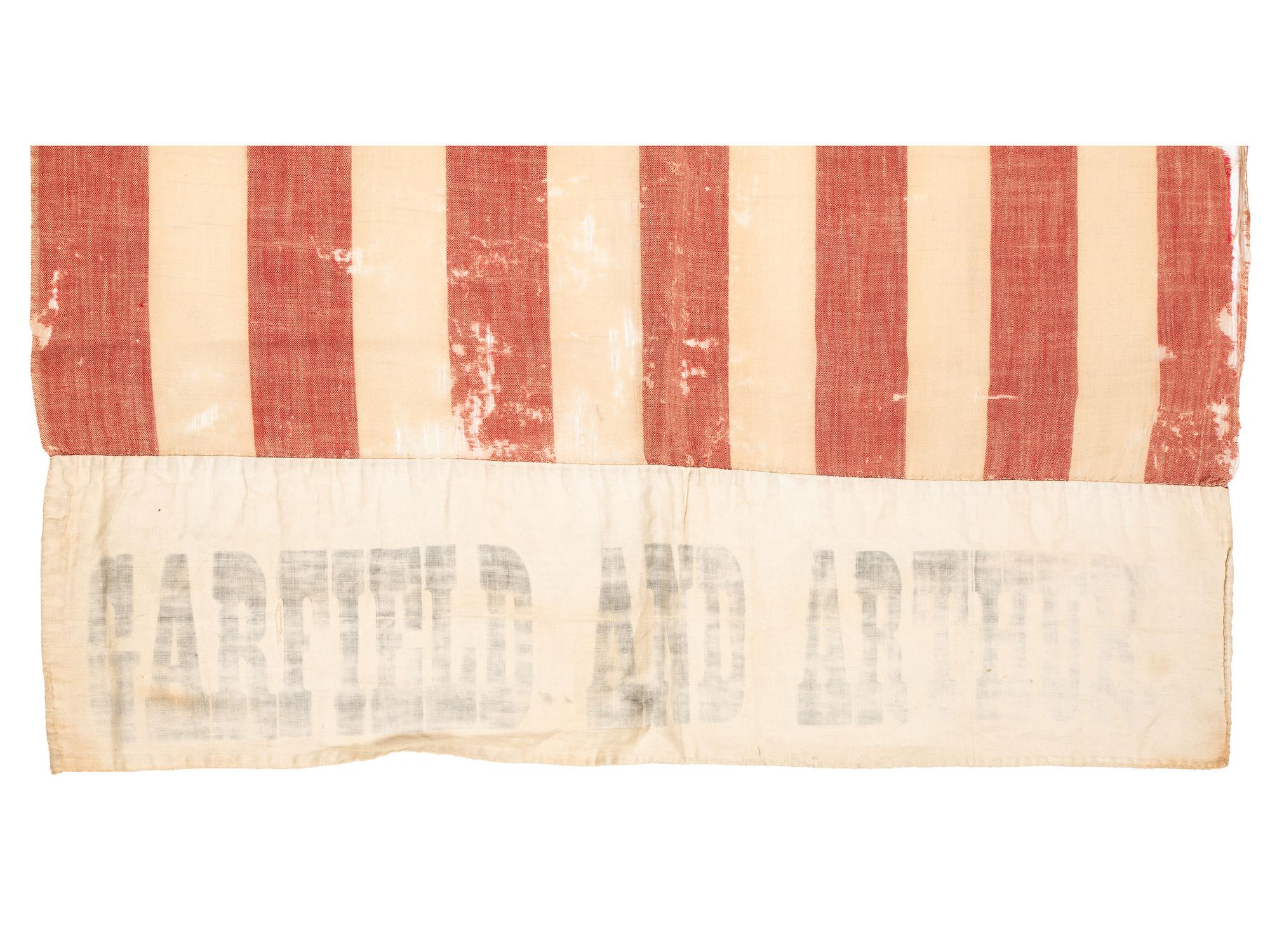 [FLAGS-POLITICS]. 34-star "Garfield and Arthur" campaign flag. Ca 1880.