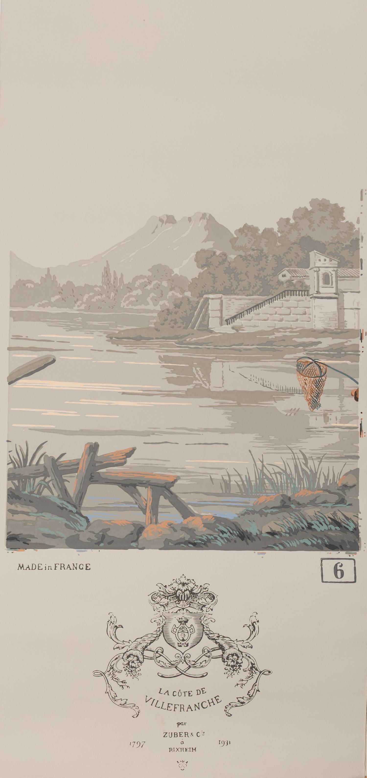 A Complete Set of Fourteen Zuber et Cie. La Cote de Villefranche Wallpaper Panels