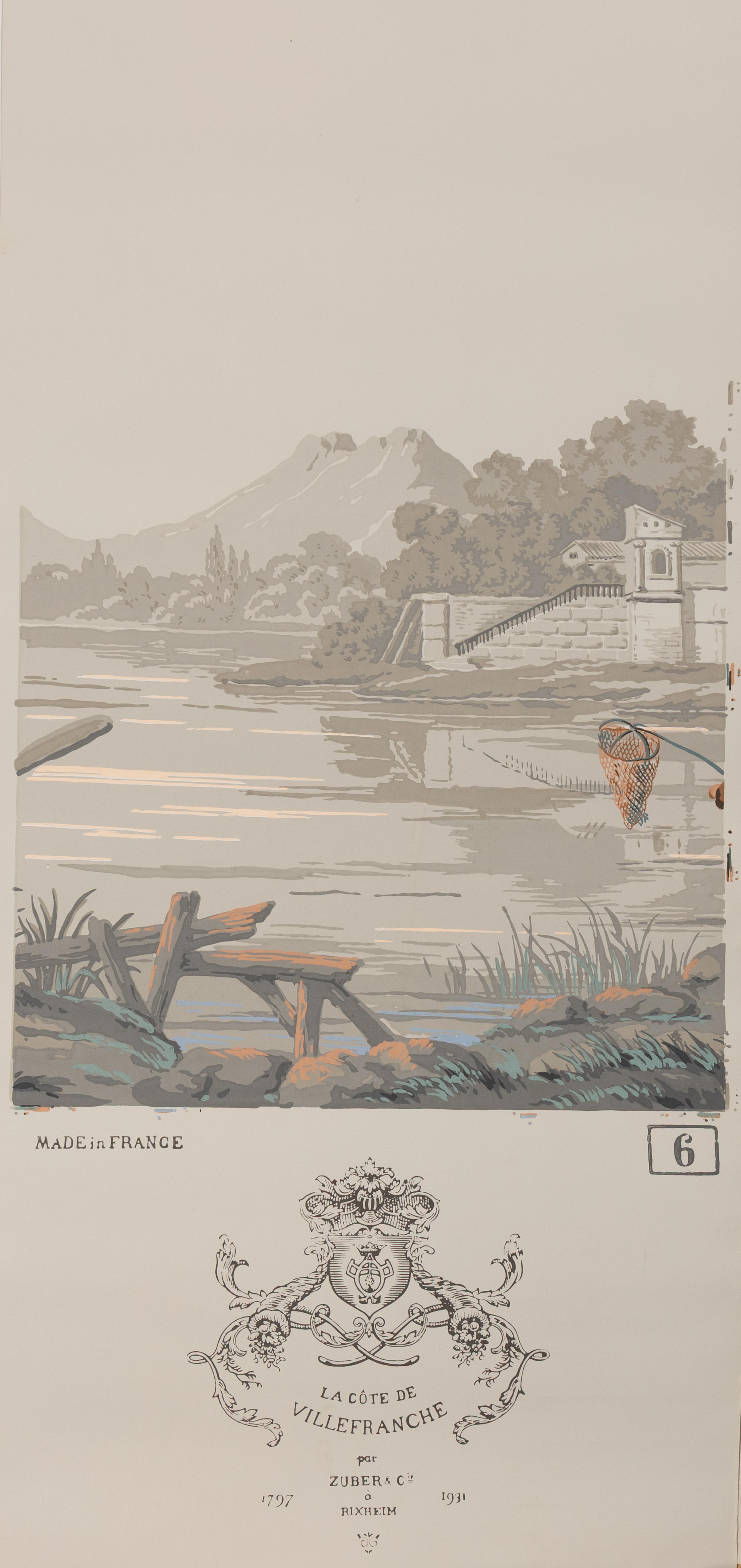 A Complete Set of Fourteen Zuber et Cie. La Cote de Villefranche Wallpaper Panels
