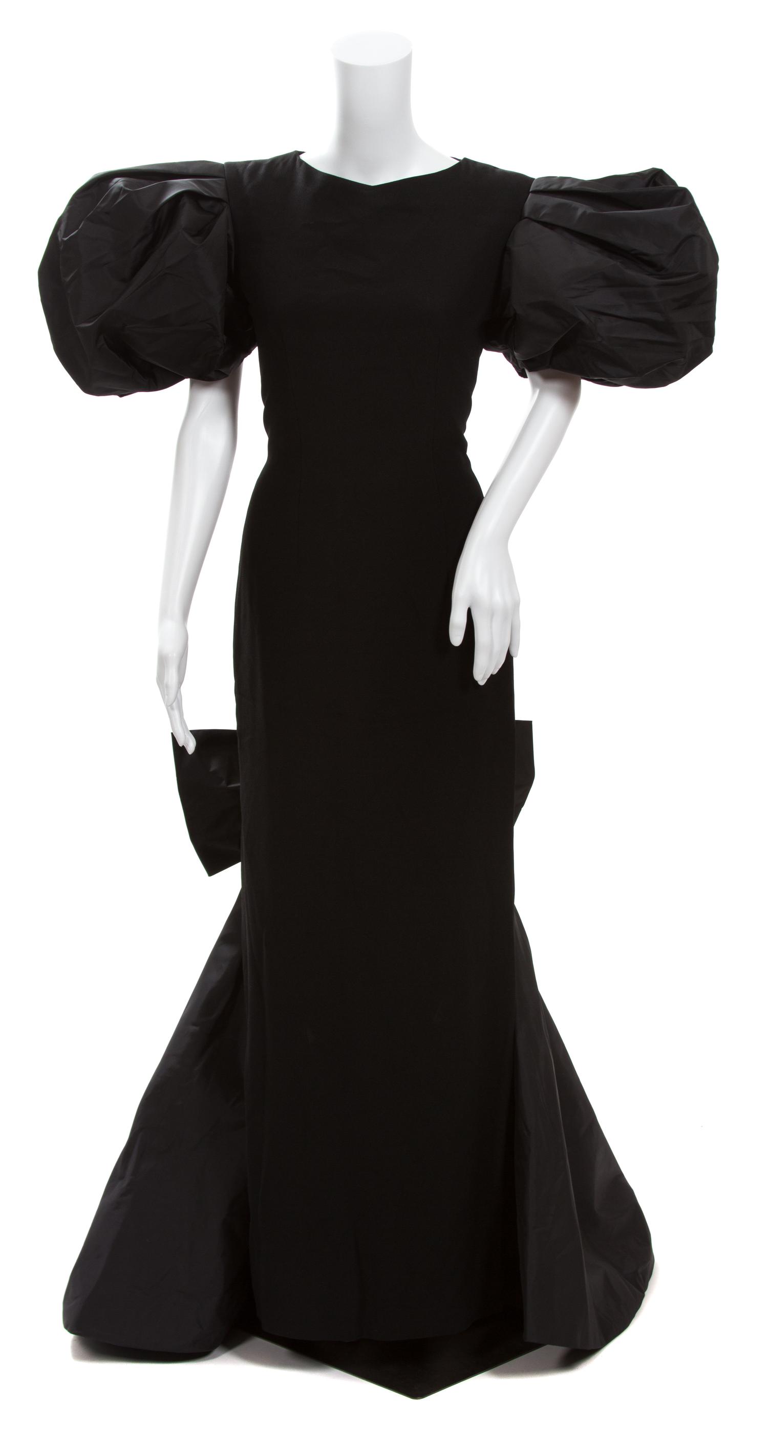 A Victor Costa Black Gown, Size 8.