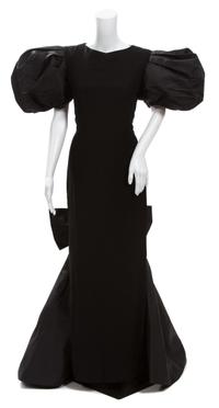 A Victor Costa Black Gown, Size 8.