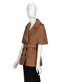 BURBERRY, SHORT WOOL CAPELET COAT