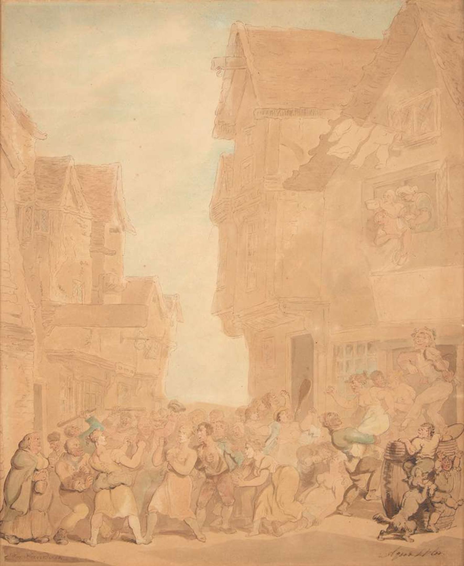 Thomas Rowlandson (British, 1756-1827) - A Good Set-To (Carousing Figures)