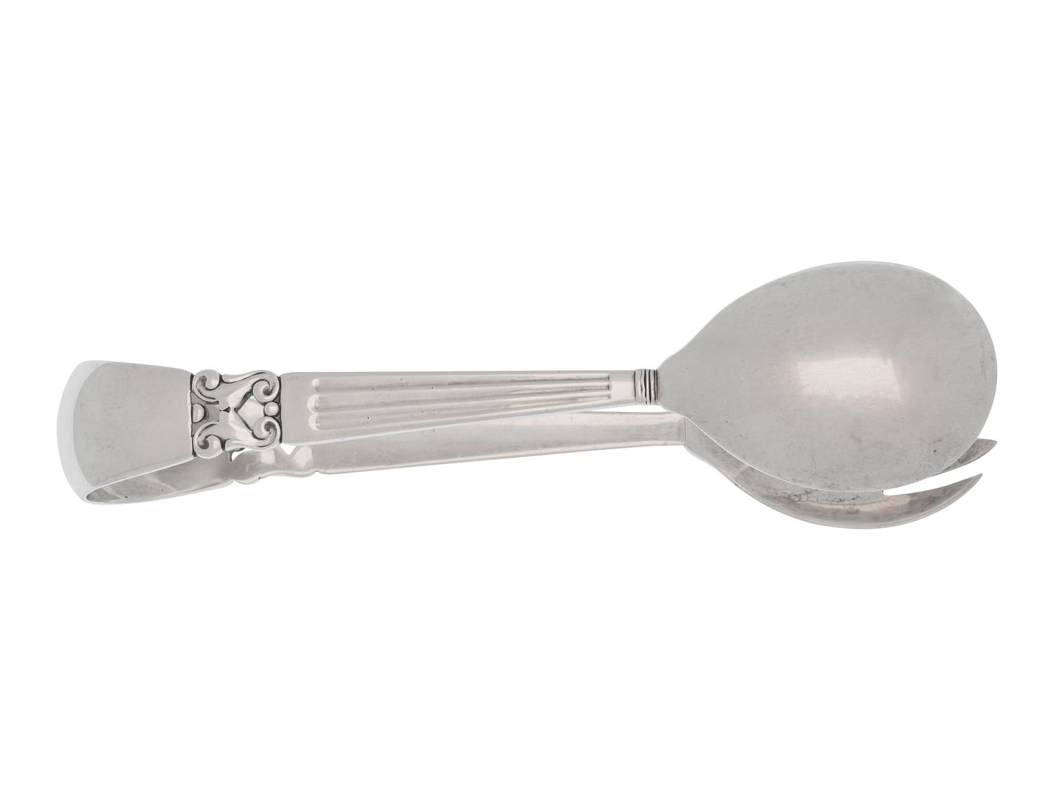 A Pair of Georg Jensen Silver Salad Tongs