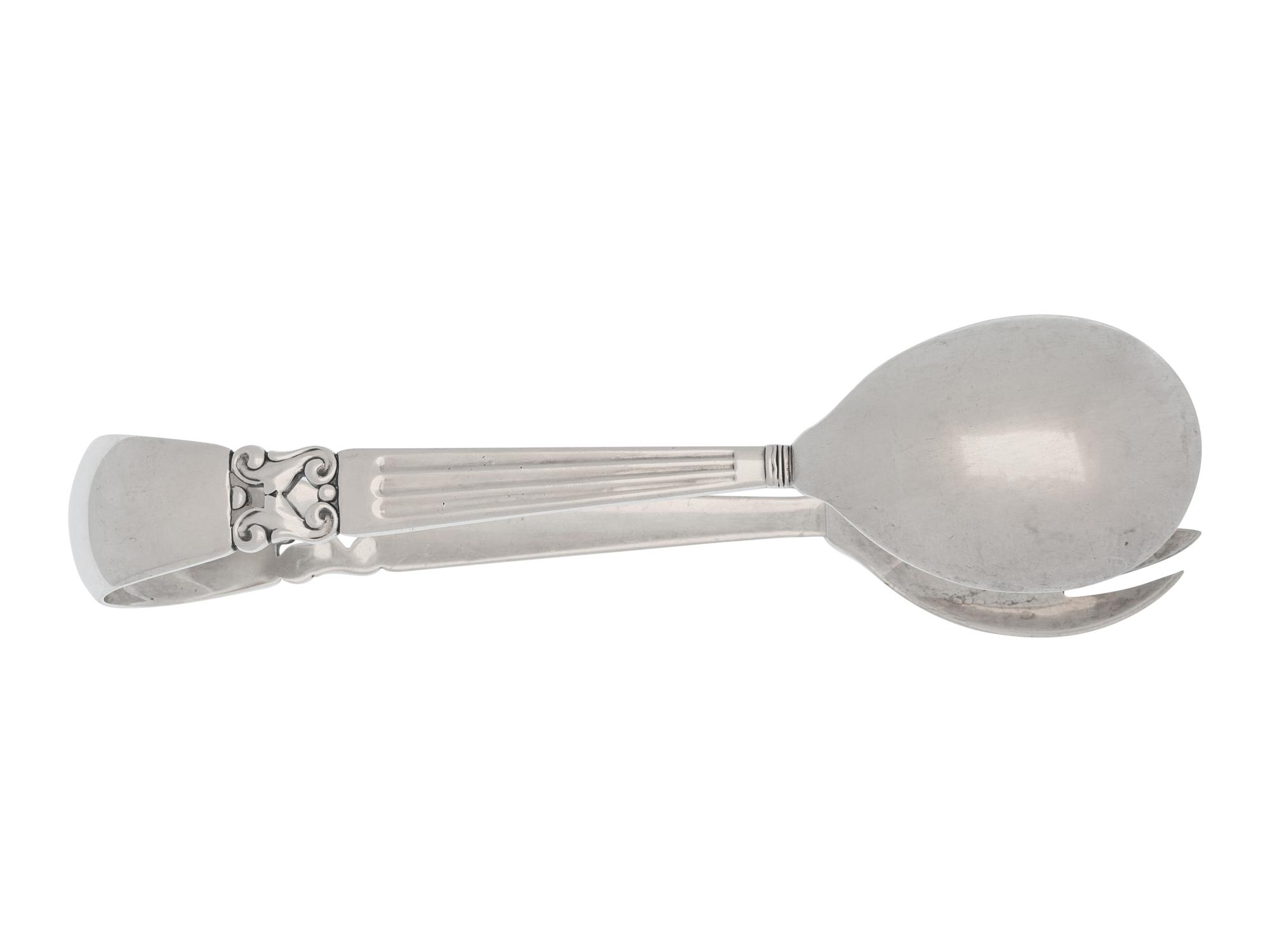 A Pair of Georg Jensen Silver Salad Tongs