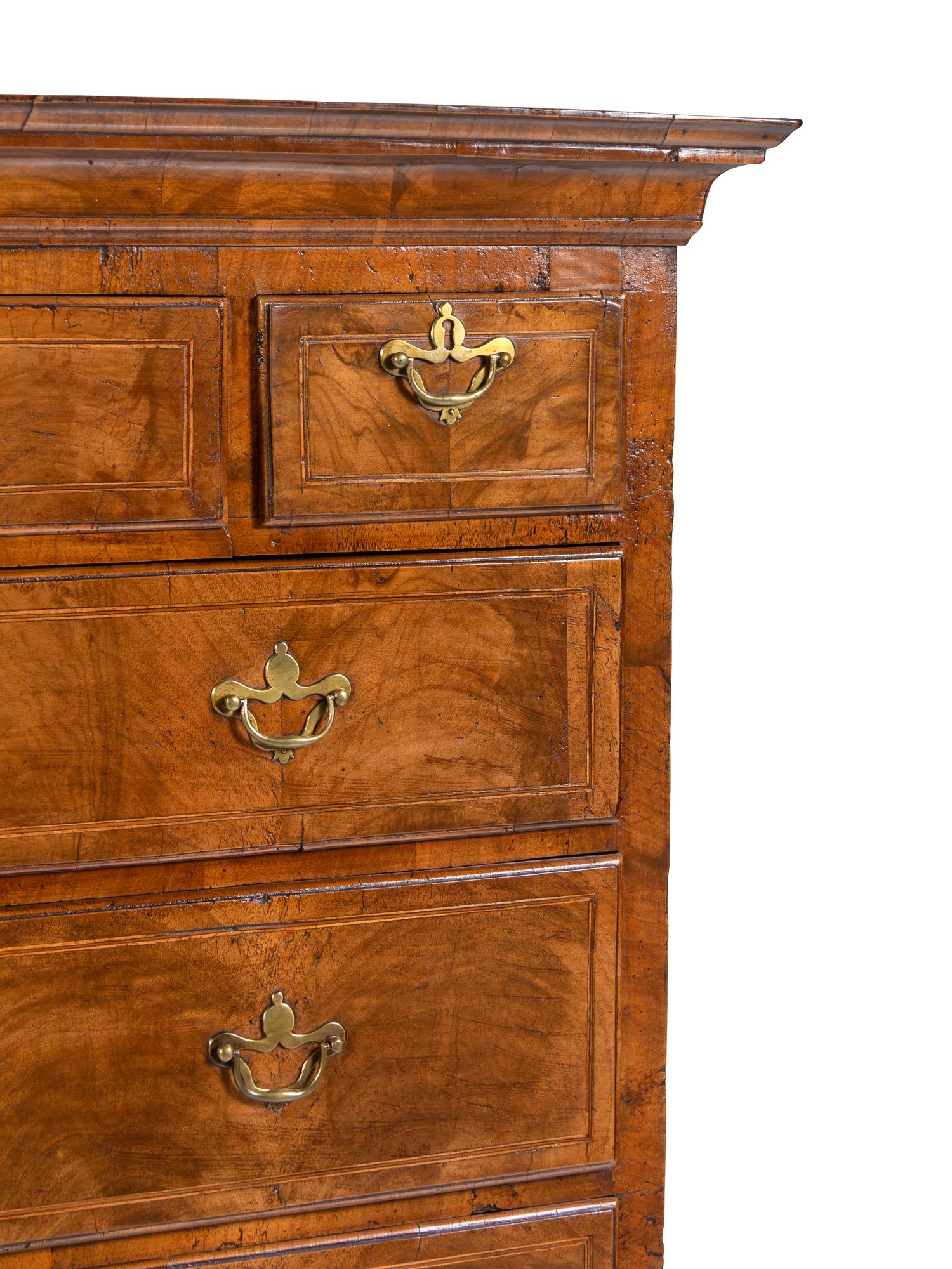 A George II Burl Walnut Chest on Stand