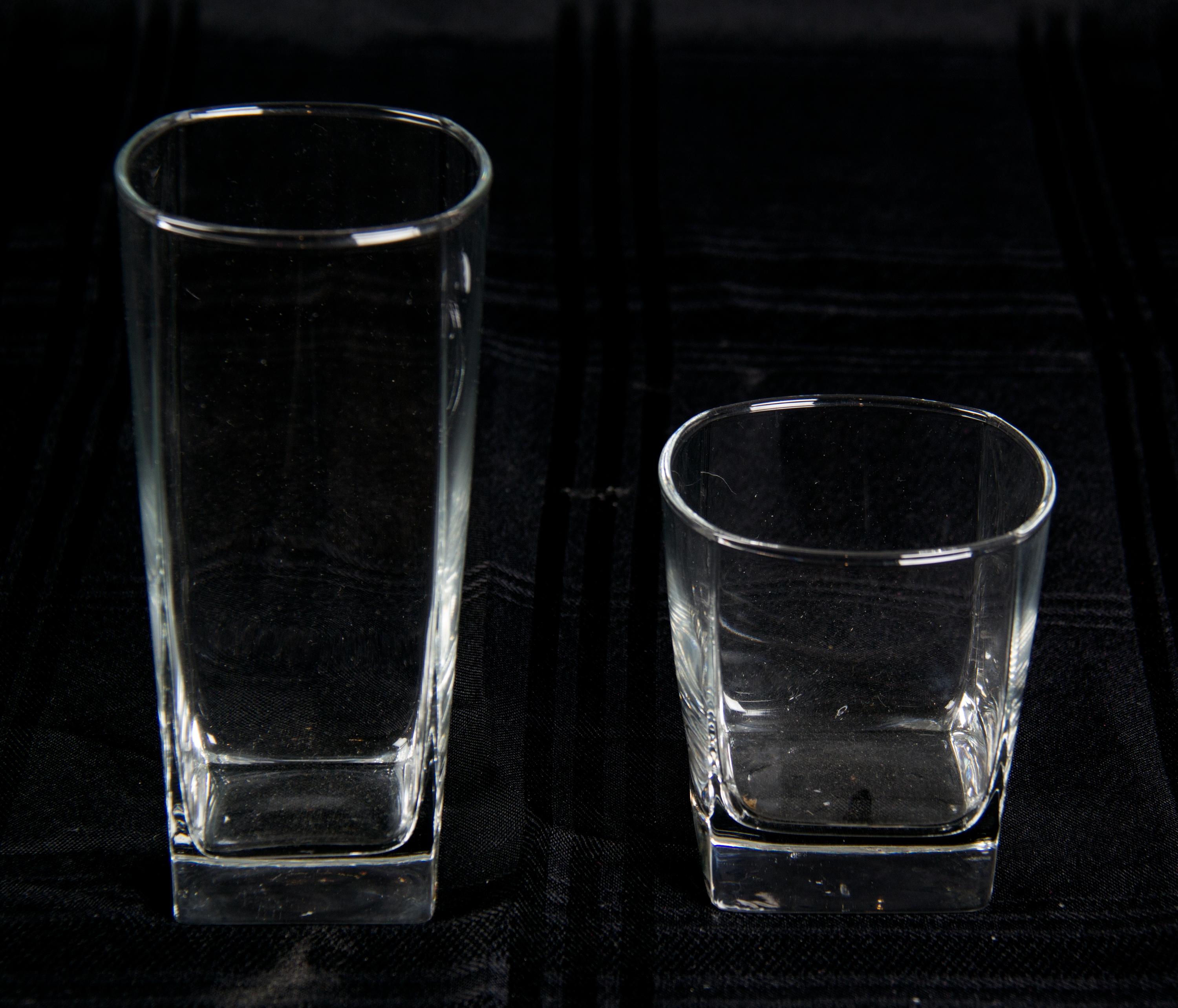 A Collection of Glassware Height of taller 6 1/4 inches.