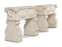 A Pair of Neoclassical Marble Jardinières