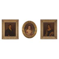 Attributed to Sarah Miriam Peale (1800-1885) — Three Portraits: Charles Salmon (1791-1835) and Eliza A. Wyant-Salmon (1792-1846) of Frederick County, Maryland, and Blanche Virginia Ogden (1853-1936), Circa 1820 and 1860