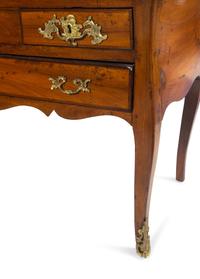 A Louis XV Gilt Bronze Mounted Walnut, Mahogany and Marquetry Bureau en Pente