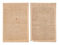 [REVOLUTIONARY WAR]. Group of 3 newspapers incl. a 1776 Penn. Evening Post and The Salem Gazette .