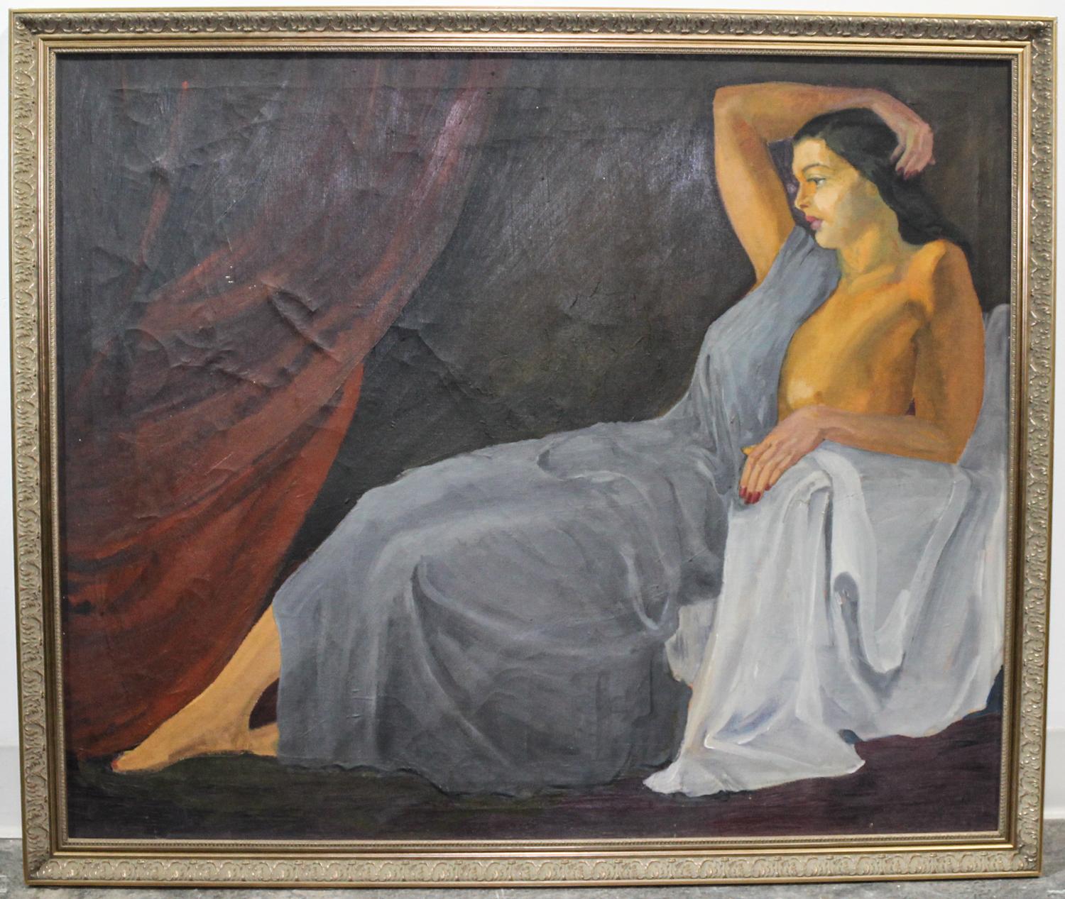 Continental School, (20th century), Reclining Nude