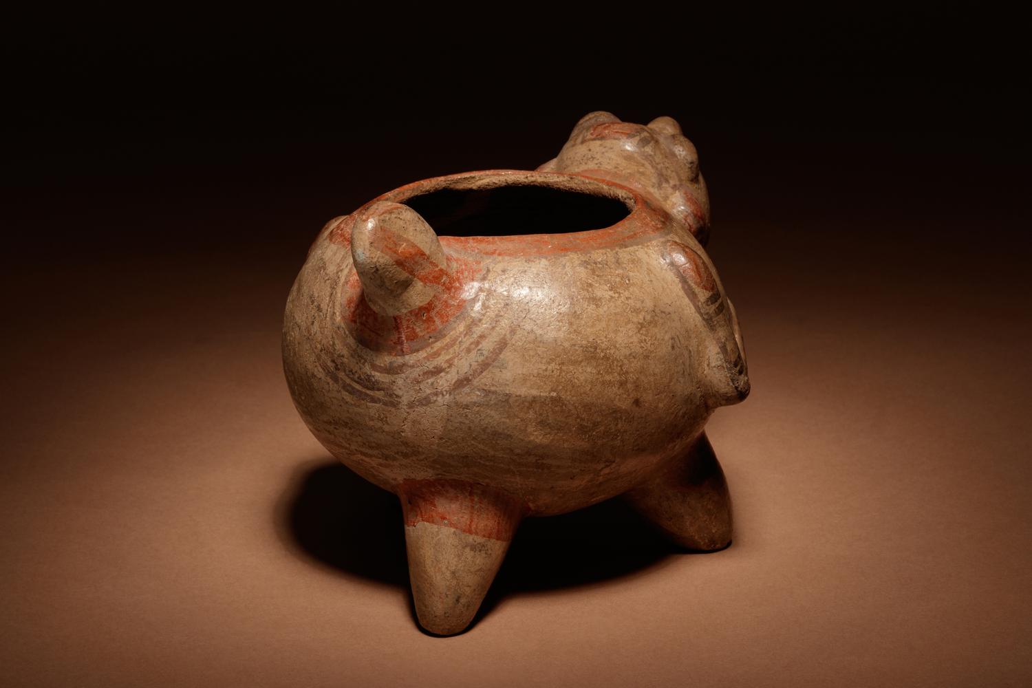 A Nicoya Polychrome Terracotta Animal Effigy Vessel