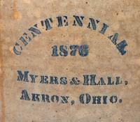 A Myers and Hall Four-Gallon 'Centennial' Stencil Decorated Jug