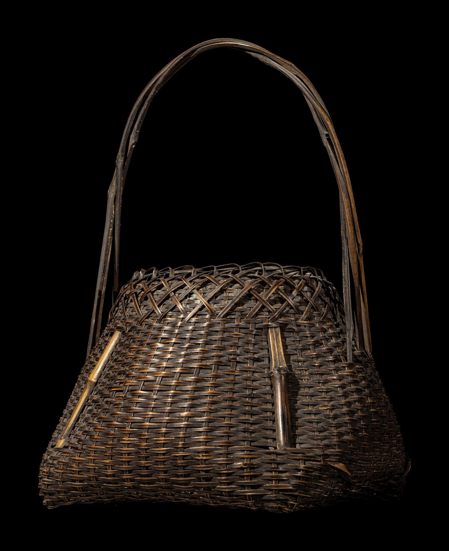 A Japanese Ikebana Bamboo Basket