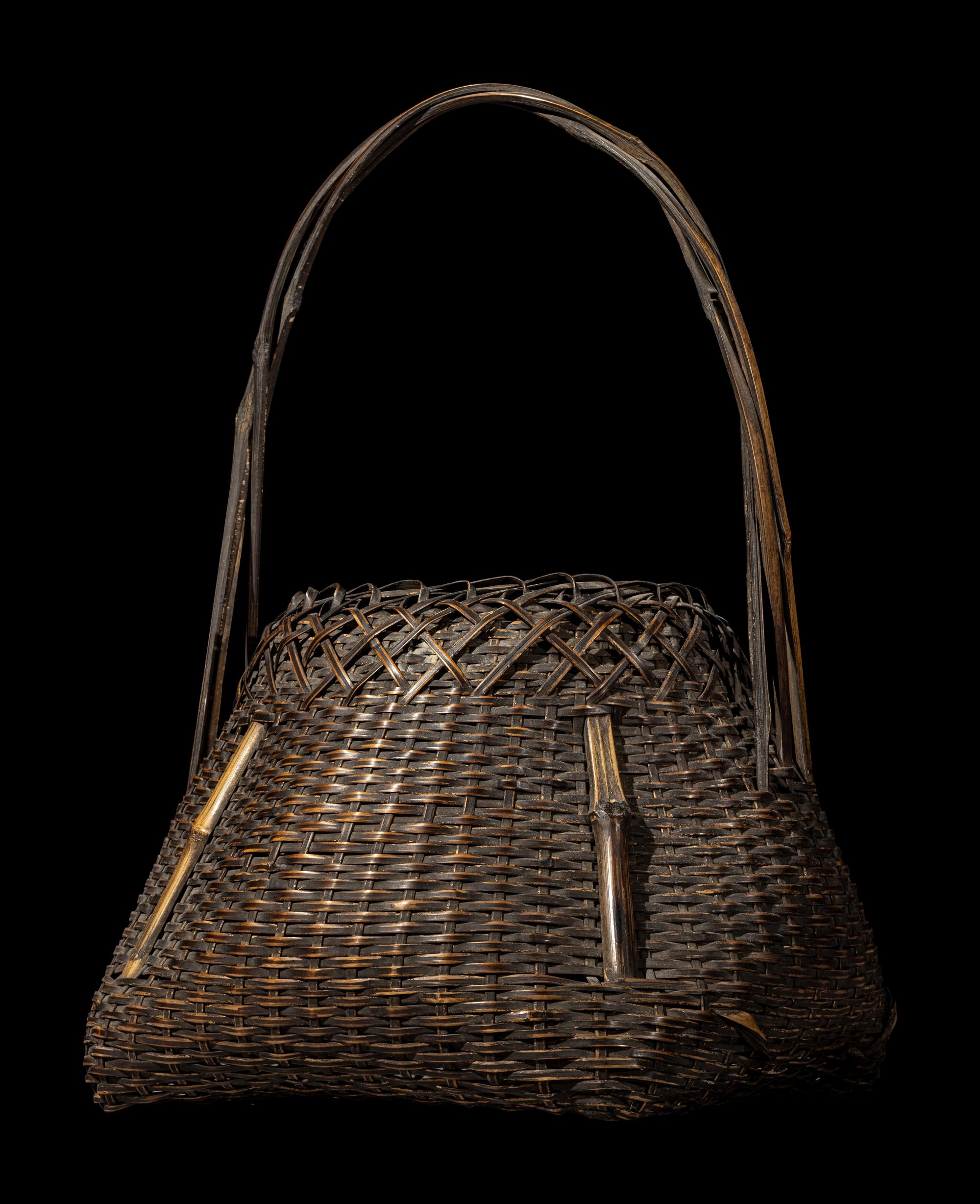 A Japanese Ikebana Bamboo Basket