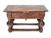 A Flemish Carved Oak Draw Leaf or Bolpoottafel Table — 17TH CENTURY