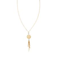 YELLOW GOLD AND DIAMOND PENDANT TASSEL NECKLACE