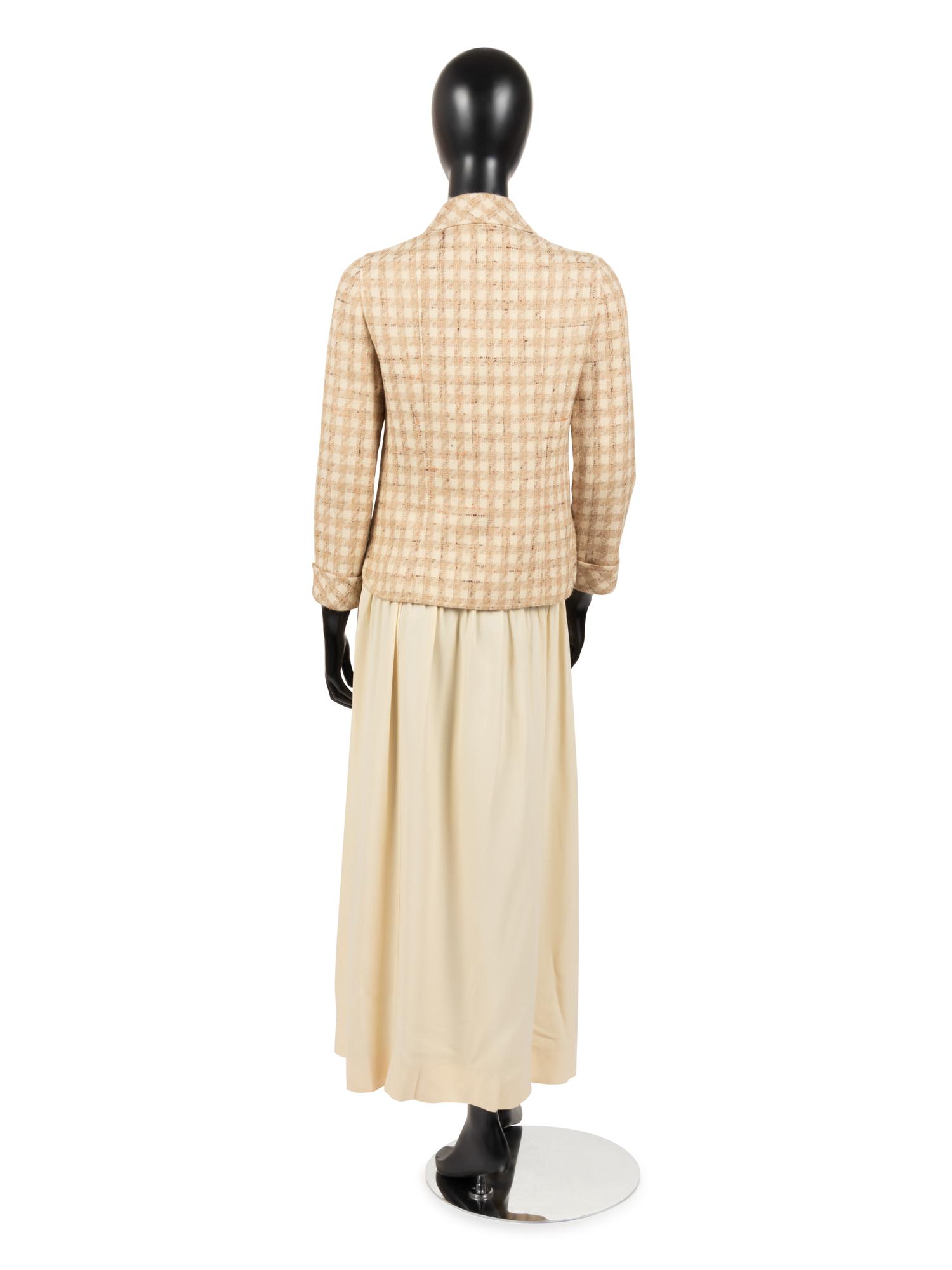 Valentino Couture Wool Tweed Jacket with Crepe Skirt, 1970s