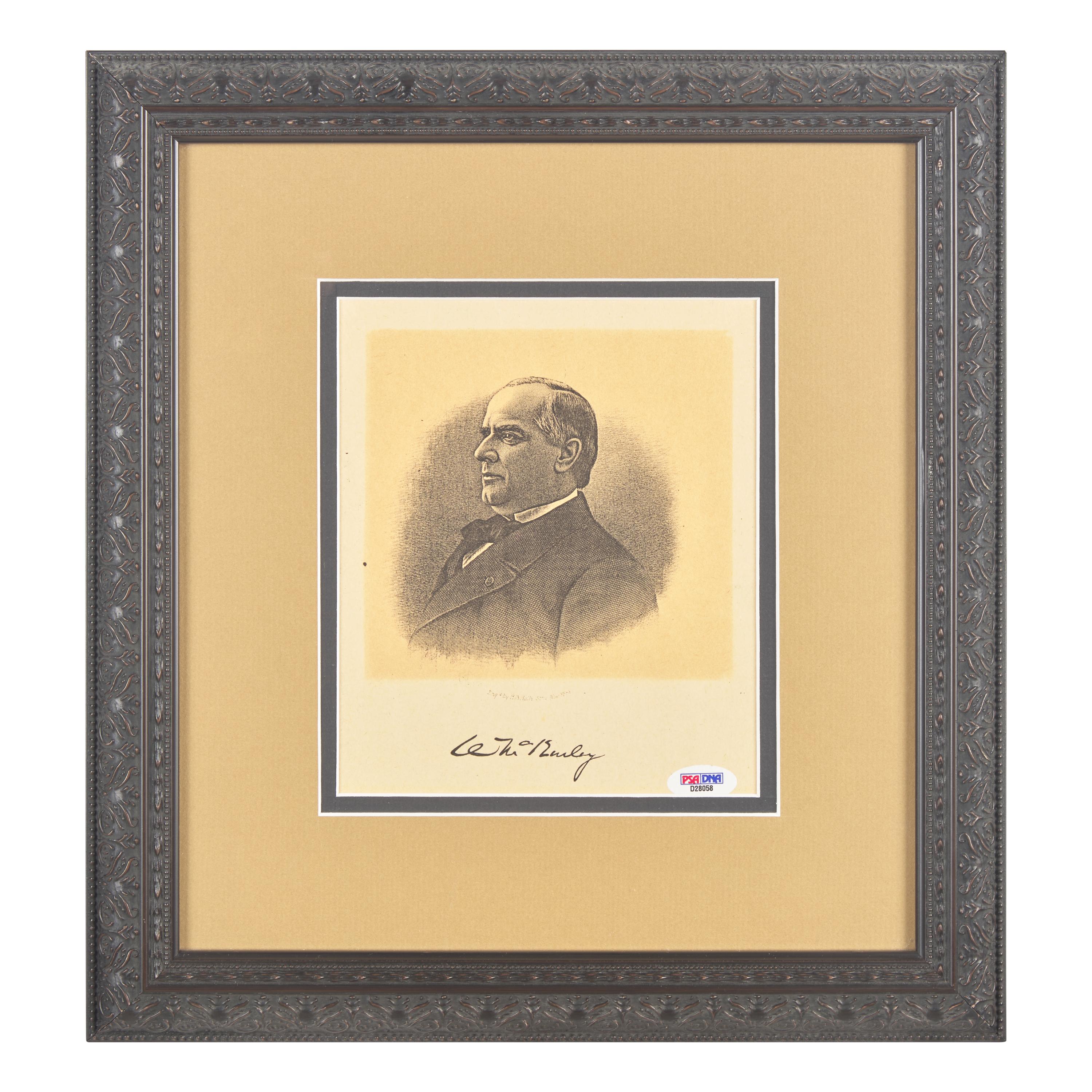 [Presidential] McKinley, William. Signed engraved portrait