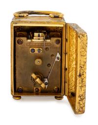 An English Silver-Gilt Miniature Clock