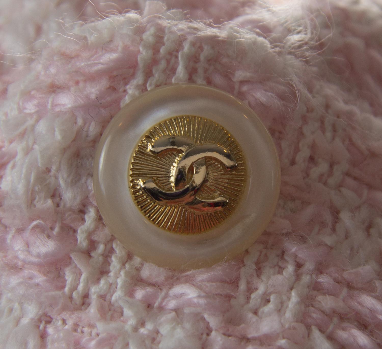 A Chanel Pink and White Wool Jacket,
