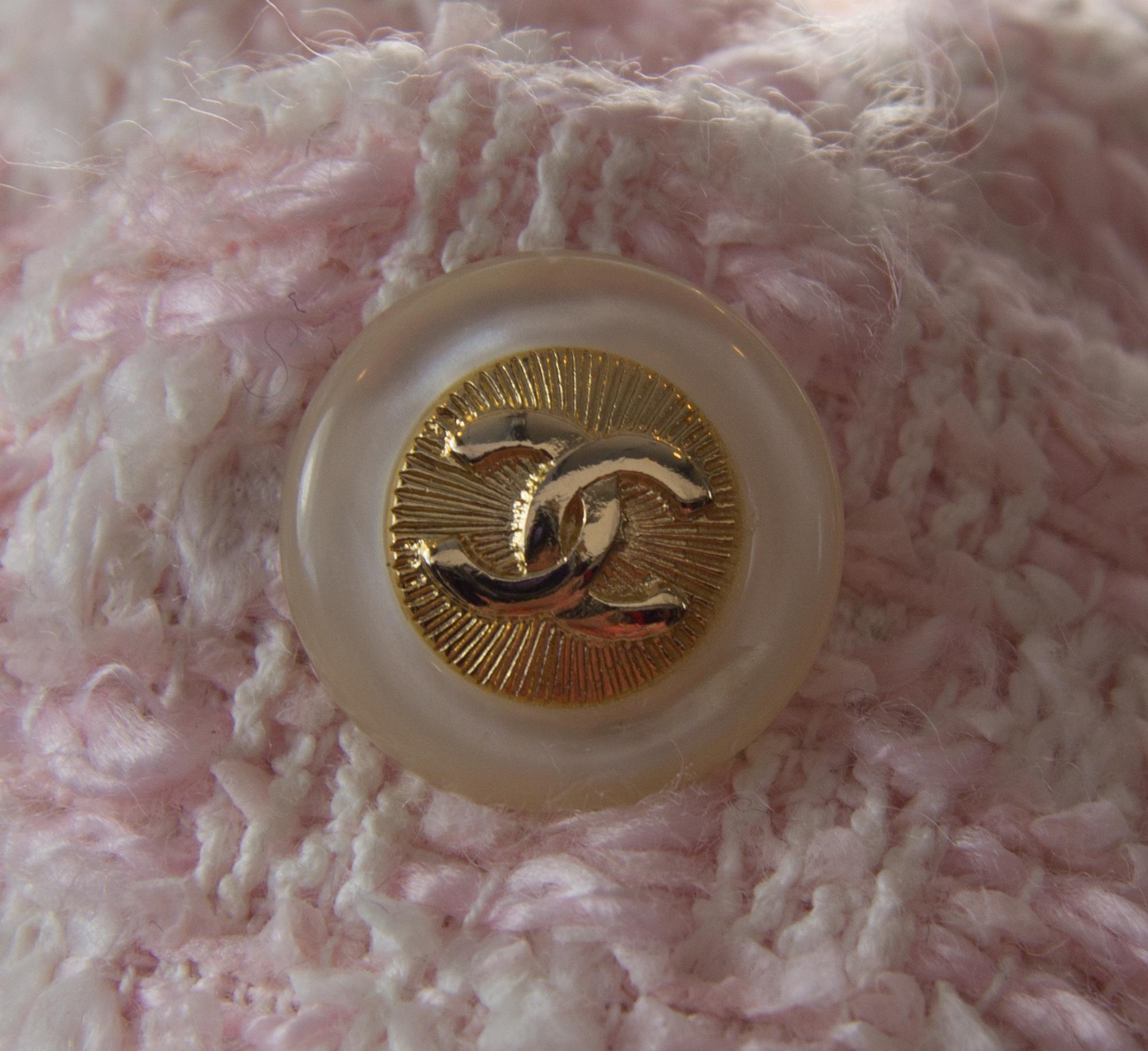 A Chanel Pink and White Wool Jacket,