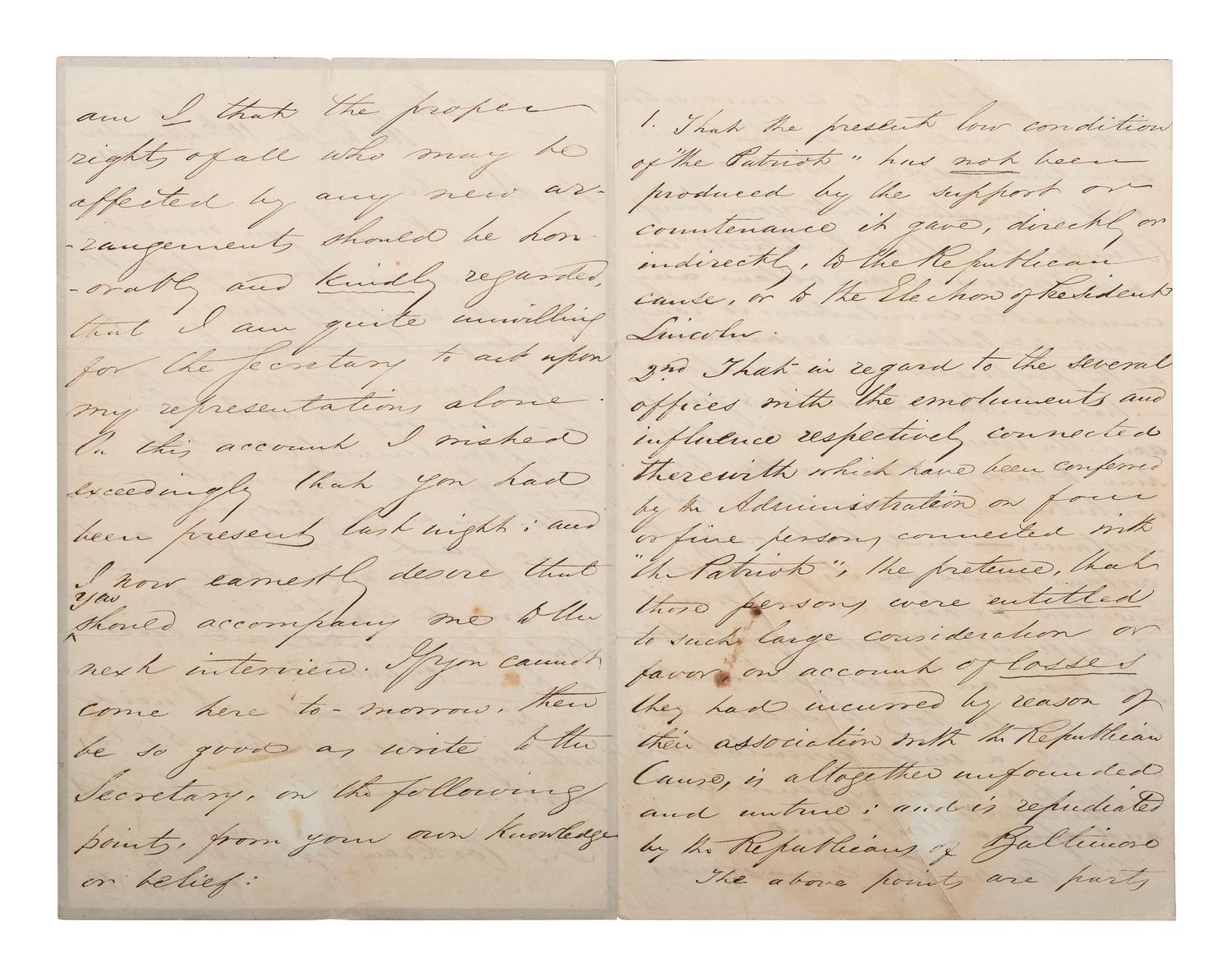 [SLAVERY & ABOLITION] -- [COCKRAN, Francis S. (1814-1886)]. Archive of letters to Maryland abolitionist and Underground Railroad supporter, comprising: