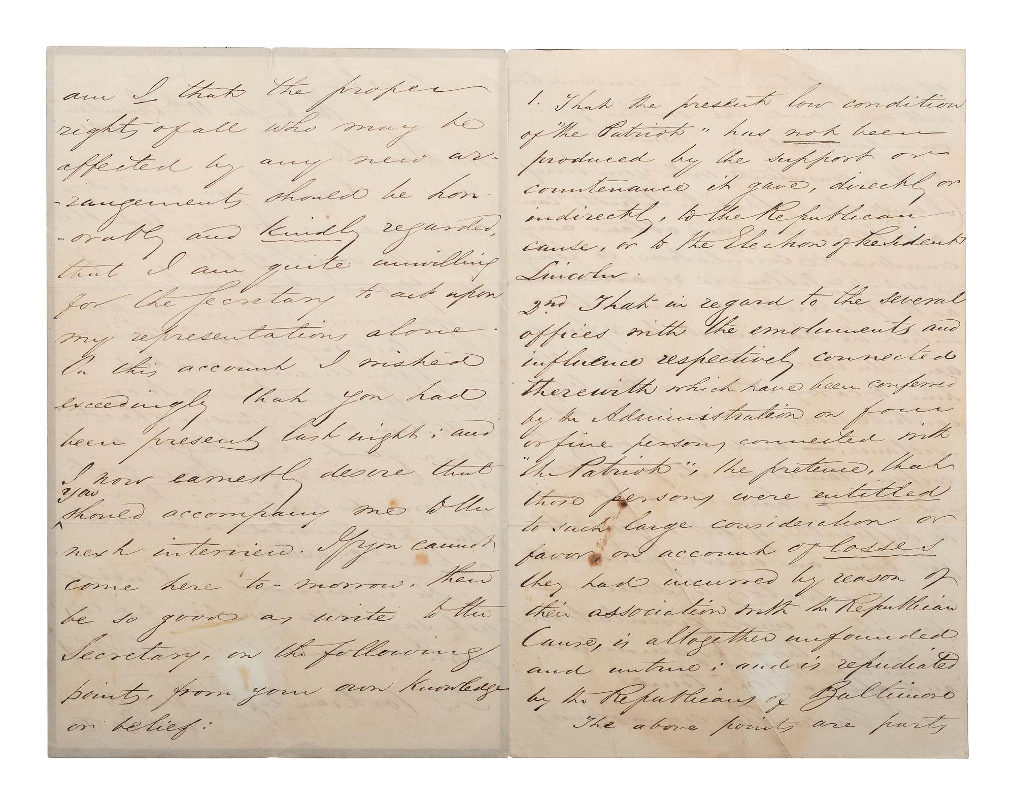 [SLAVERY & ABOLITION] -- [COCKRAN, Francis S. (1814-1886)]. Archive of letters to Maryland abolitionist and Underground Railroad supporter, comprising: