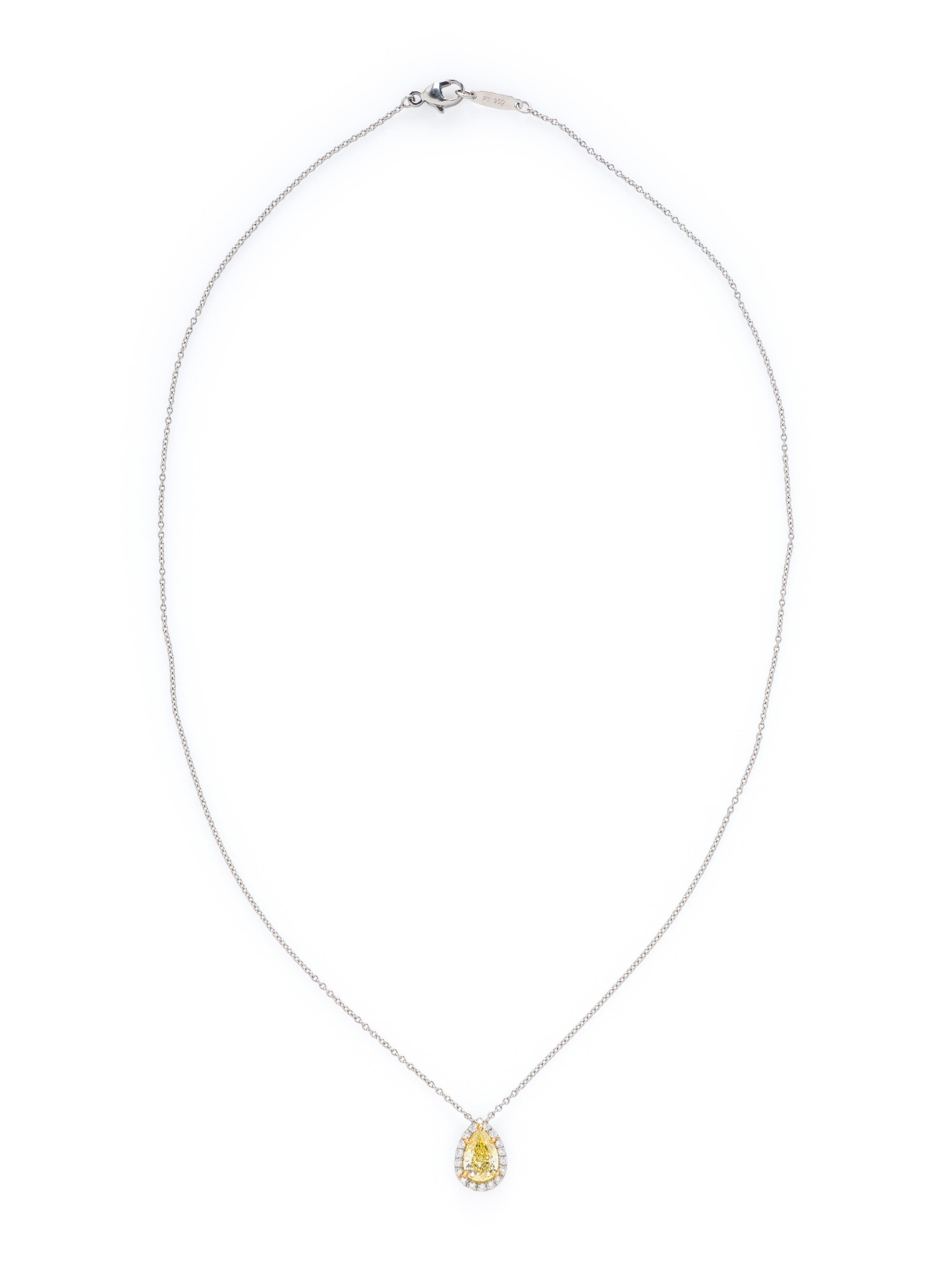 TIFFANY & CO., 'SOLESTE' FANCY INTENSE YELLOW DIAMOND, DIAMOND, AND PLATINUM NECKLACE