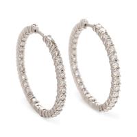 ROBERTO COIN, DIAMOND HOOP EARRINGS