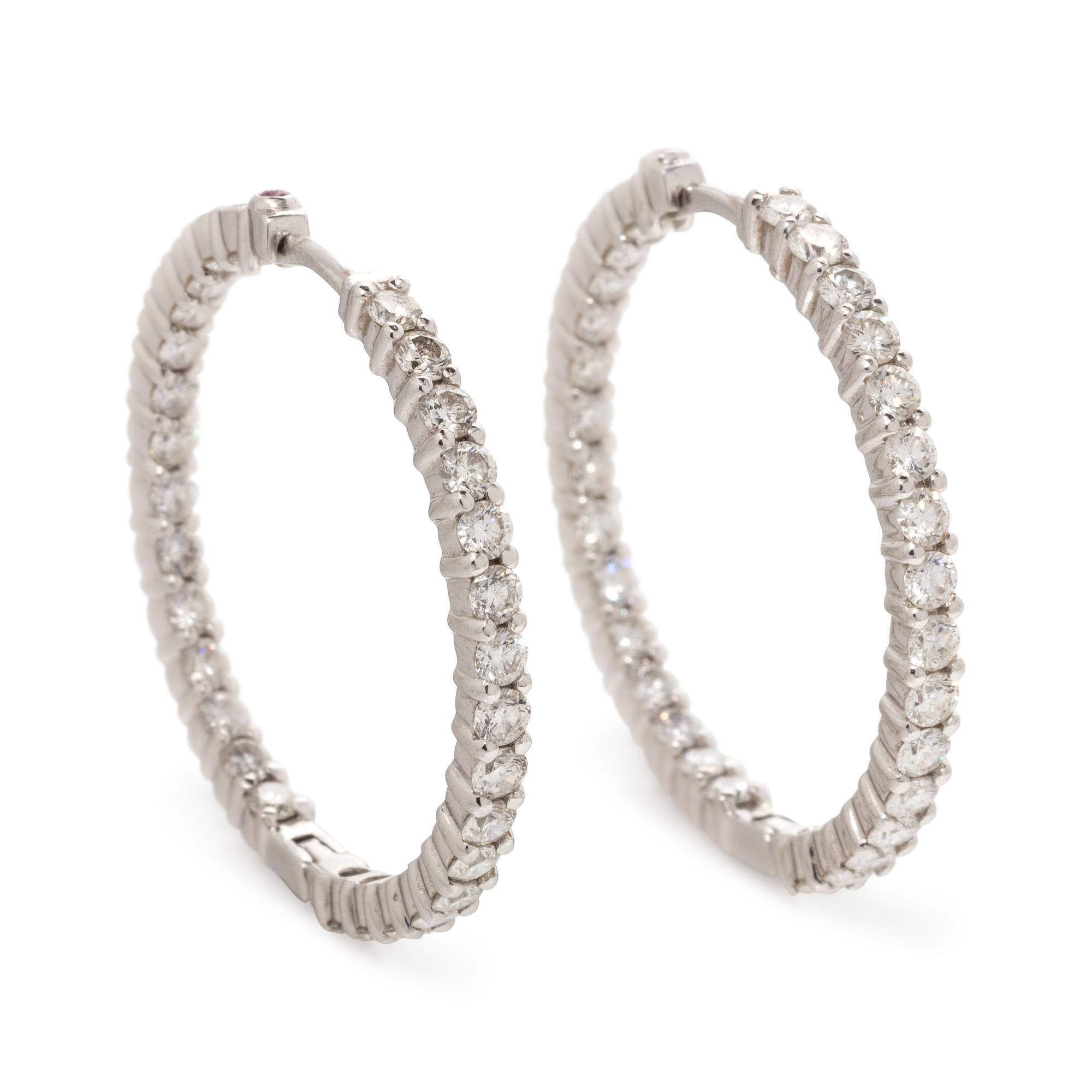 ROBERTO COIN, DIAMOND HOOP EARRINGS