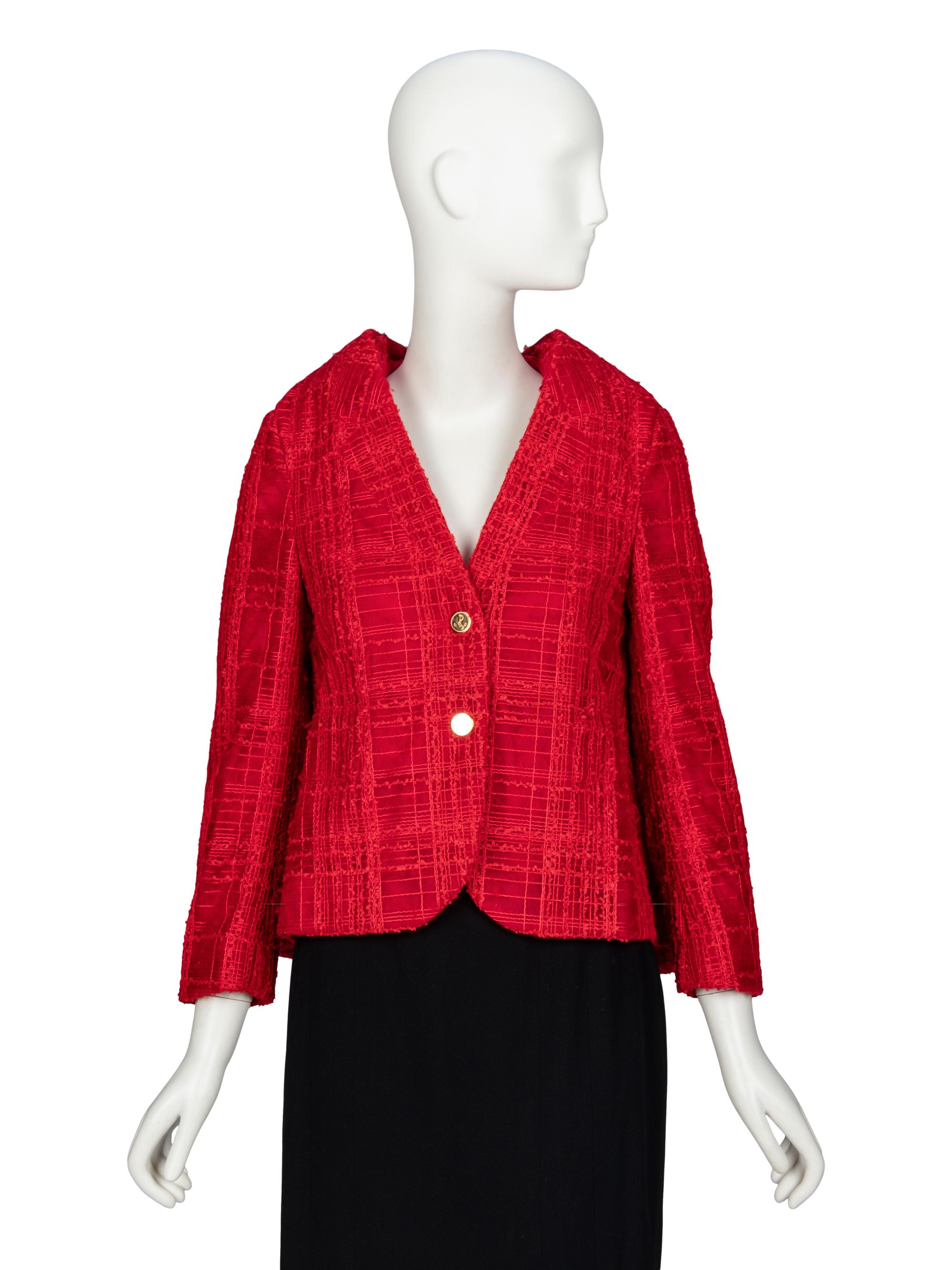 Thom Browne, Sculptural Red Tweed Jacket