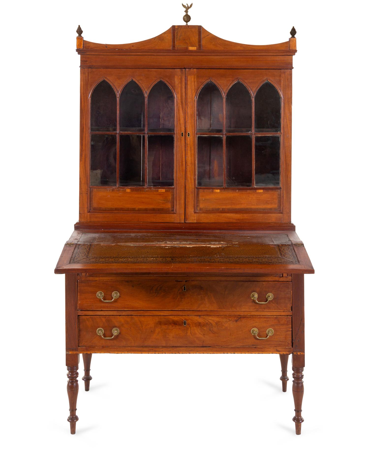 A Federal Mahogany Secretary Bookcase