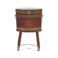 A George III Octagonal Brass-Bound Mahogany Cellarette