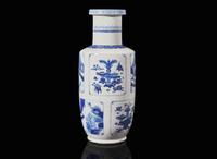 A Chinese blue and white rouleau vase, possibly Guangxu period 青花棒槌瓶 可能為光緒