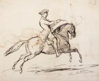 ALKEN, HENRY. [Original Drawings and Sketches], title from binding. With 7 original sketches.