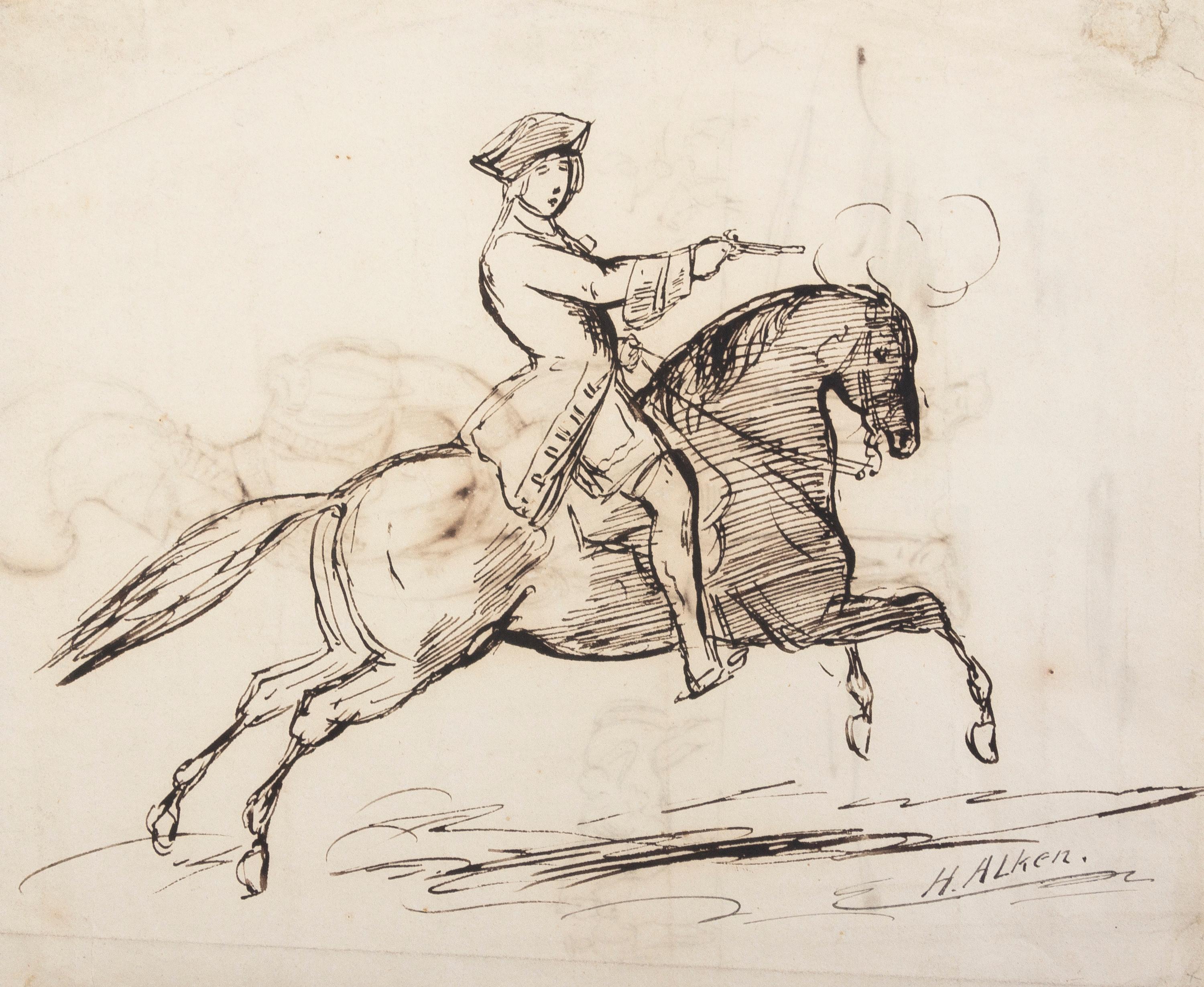 ALKEN, HENRY. [Original Drawings and Sketches], title from binding. With 7 original sketches.
