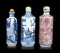 Three Chinese Porcelain Snuff Bottles