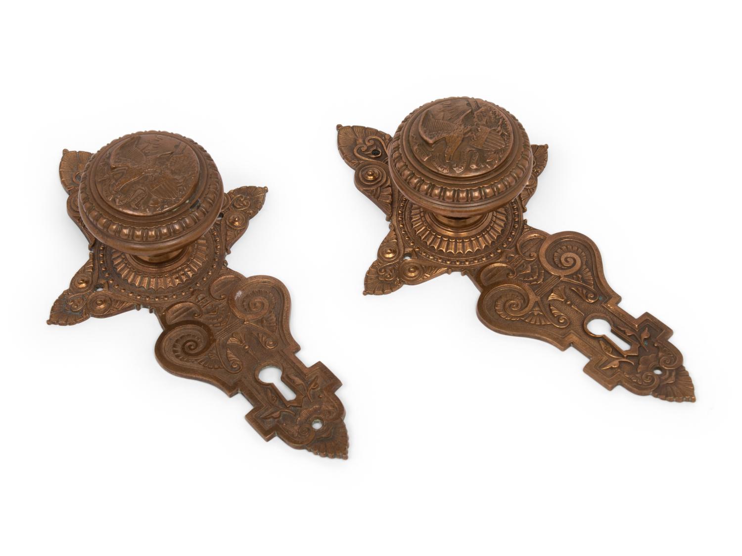A Pair of Bronze Doorknobs from the Illinois Governor's Mansion
