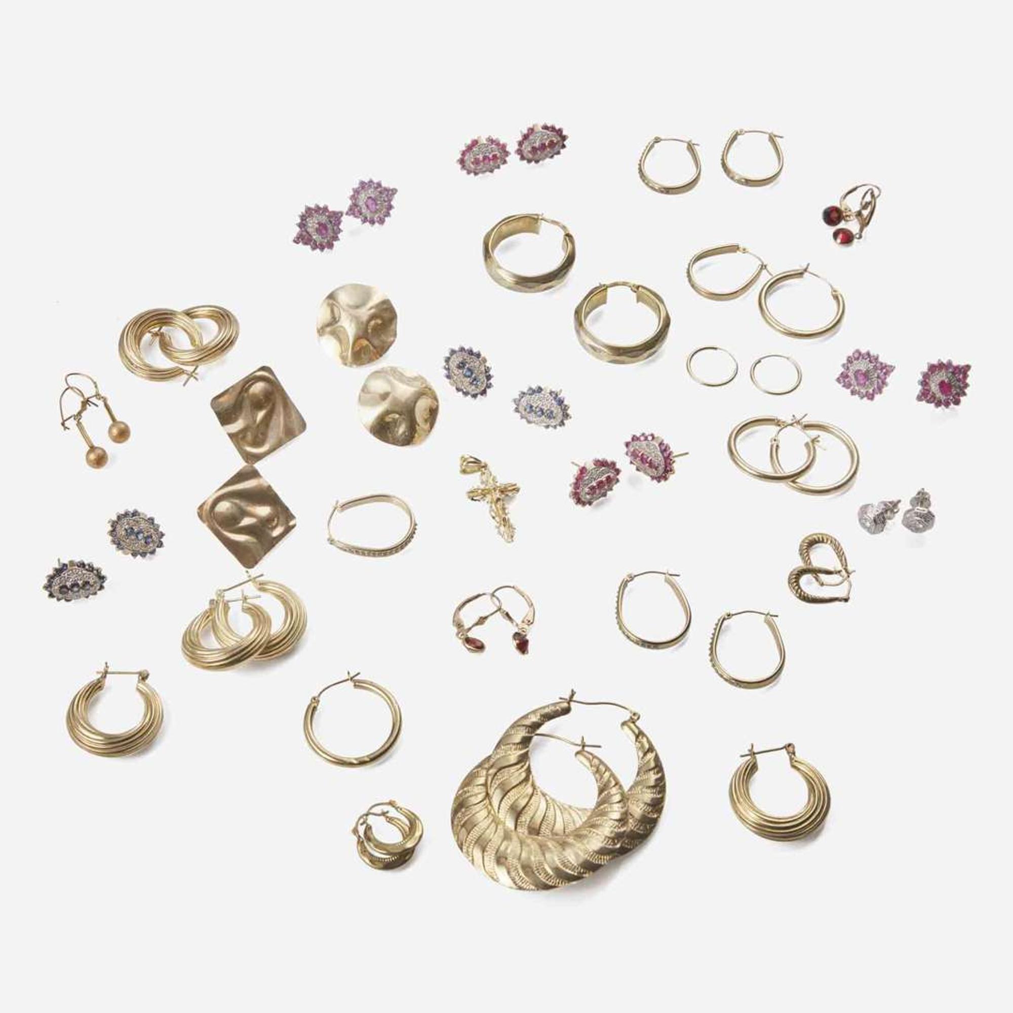 A Collection of 10K Gold Jewelry