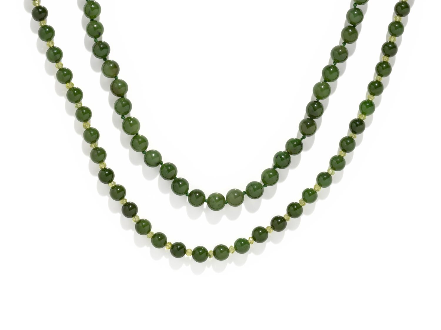 COLLECTION OF NEPHRITE NECKLACES