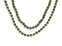 COLLECTION OF NEPHRITE NECKLACES