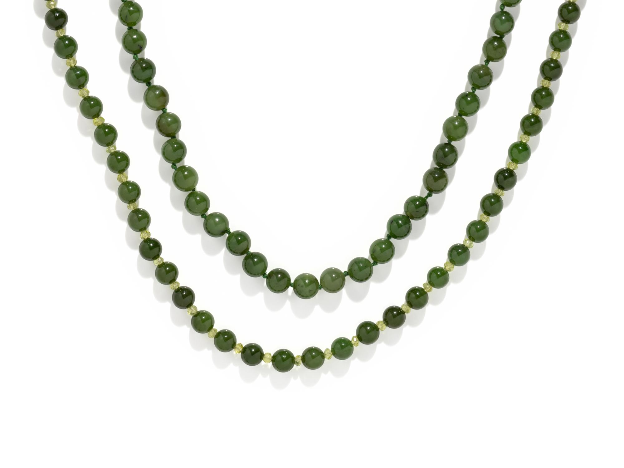COLLECTION OF NEPHRITE NECKLACES