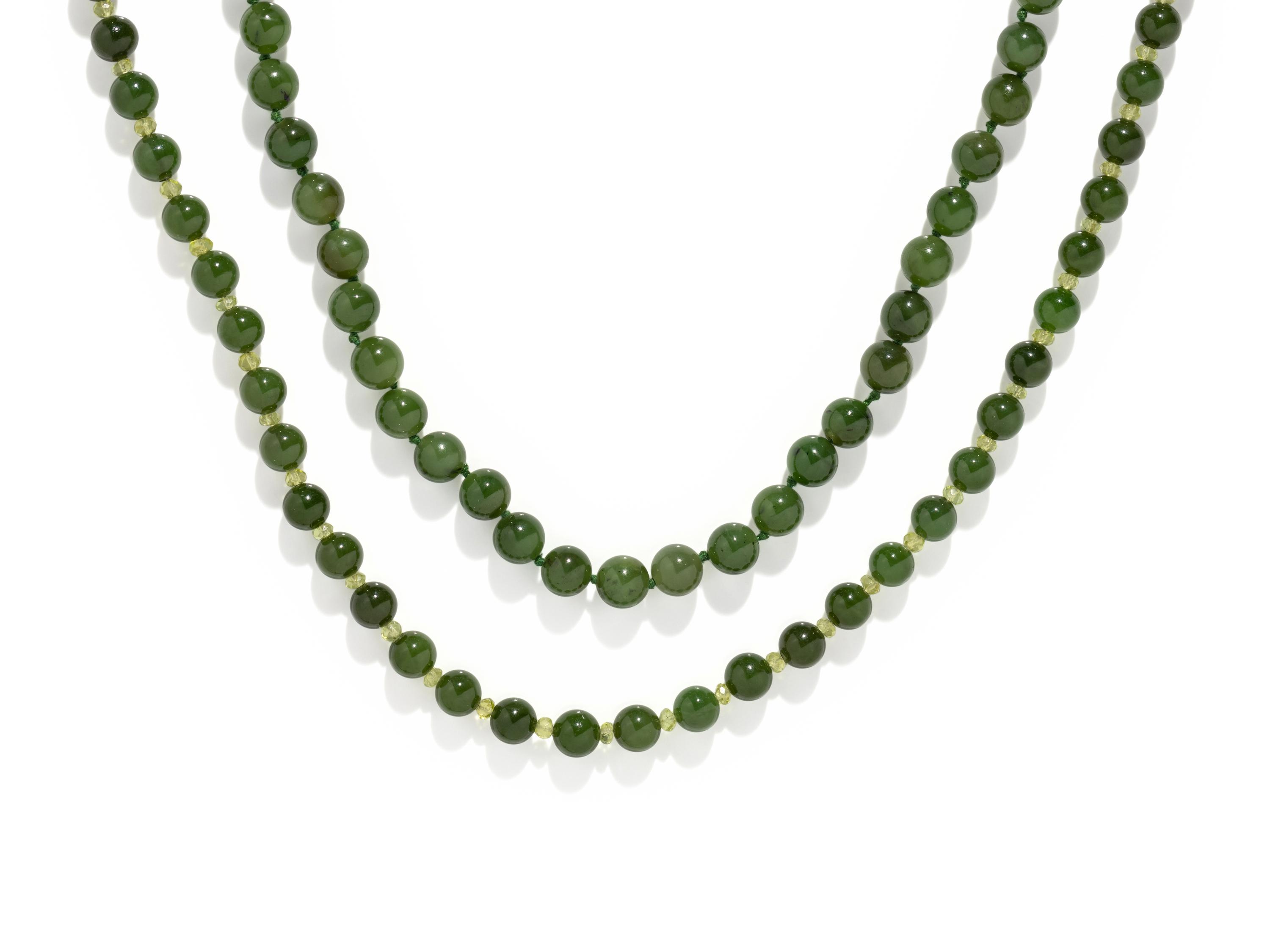 COLLECTION OF NEPHRITE NECKLACES