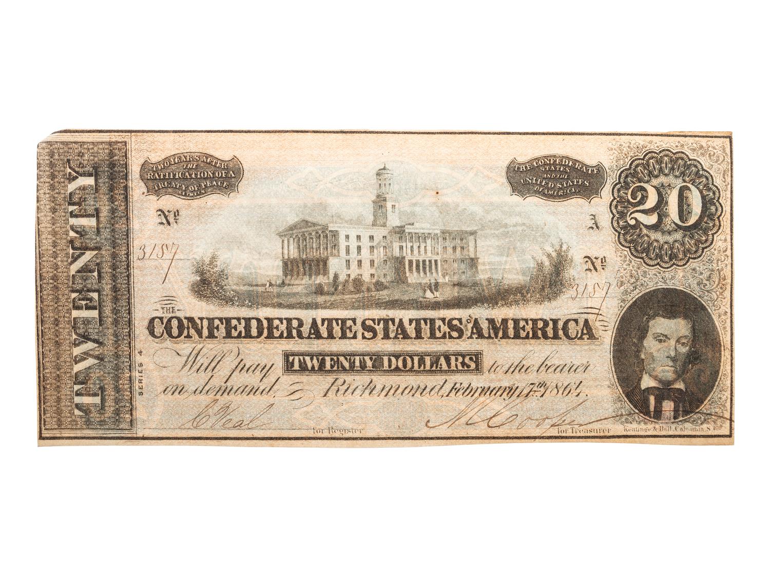 [CIVIL WAR - CURRENCY]. A group of more than 100 Confederate notes, comprising: