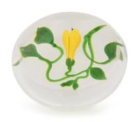 A Victor Trabucco Yellow Blossom Glass Paperweight