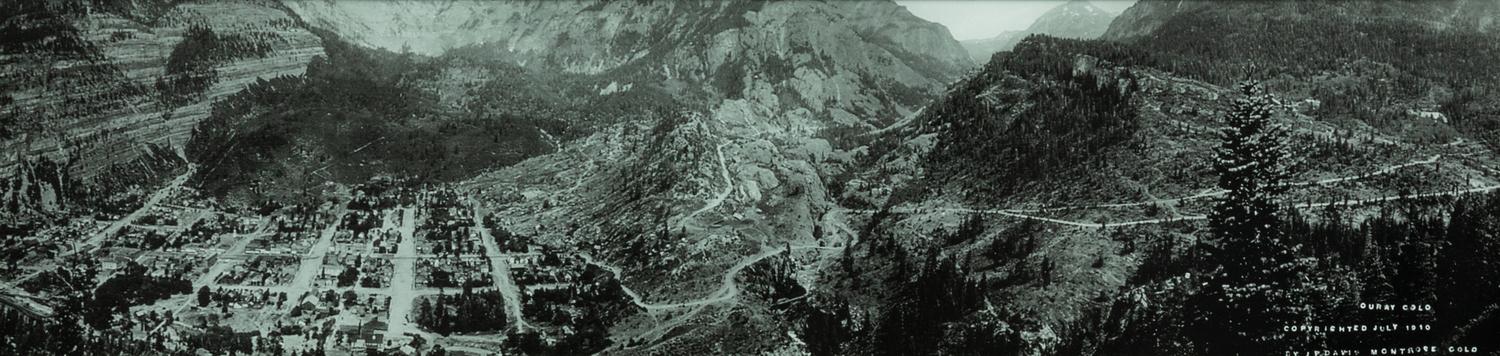 An Early Large Format Photograph of Ouray, Colorado in an Arts & Crafts Frame by J.P. Davis